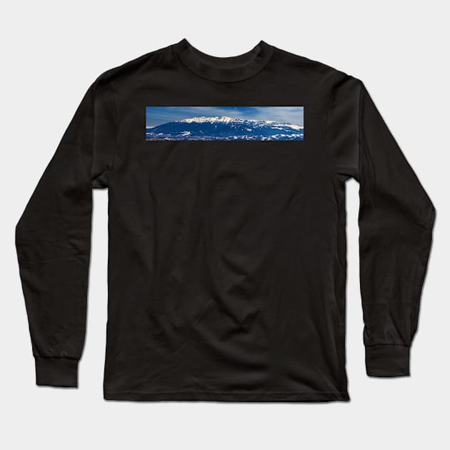 Mountain range in winter, Bucegi Mountains, Romania Long Sleeve T-Shirt by naturalis